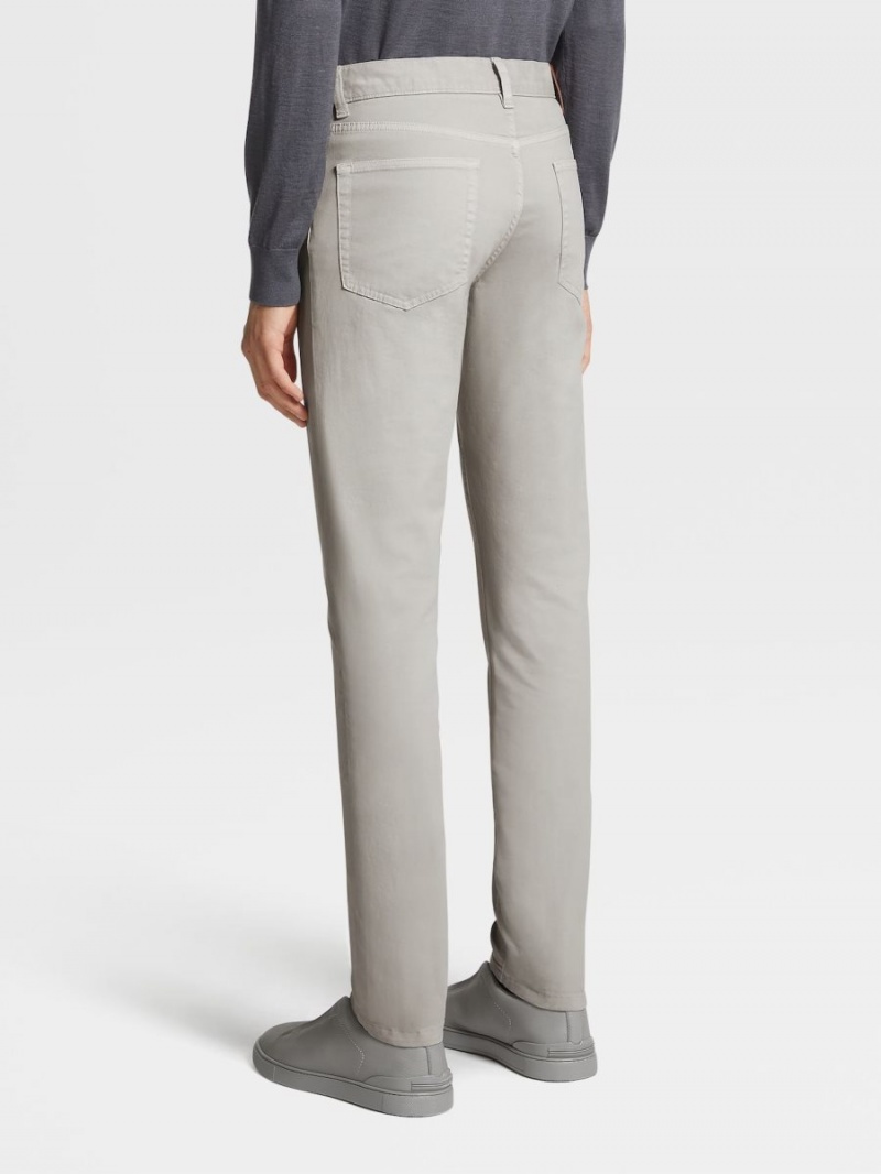 Grey Zegna Stretch Cotton Jeans | LPIEWDF-45