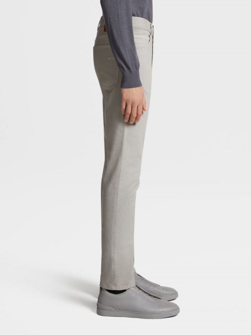 Grey Zegna Stretch Cotton Jeans | LPIEWDF-45