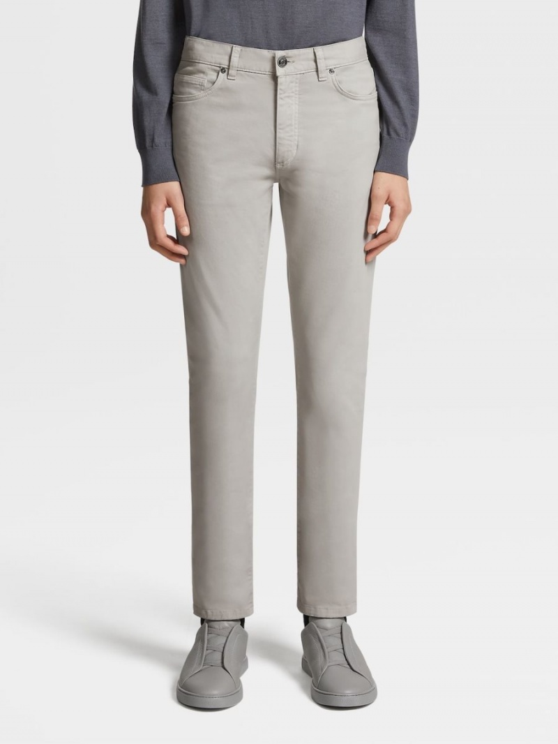 Grey Zegna Stretch Cotton Jeans | LPIEWDF-45