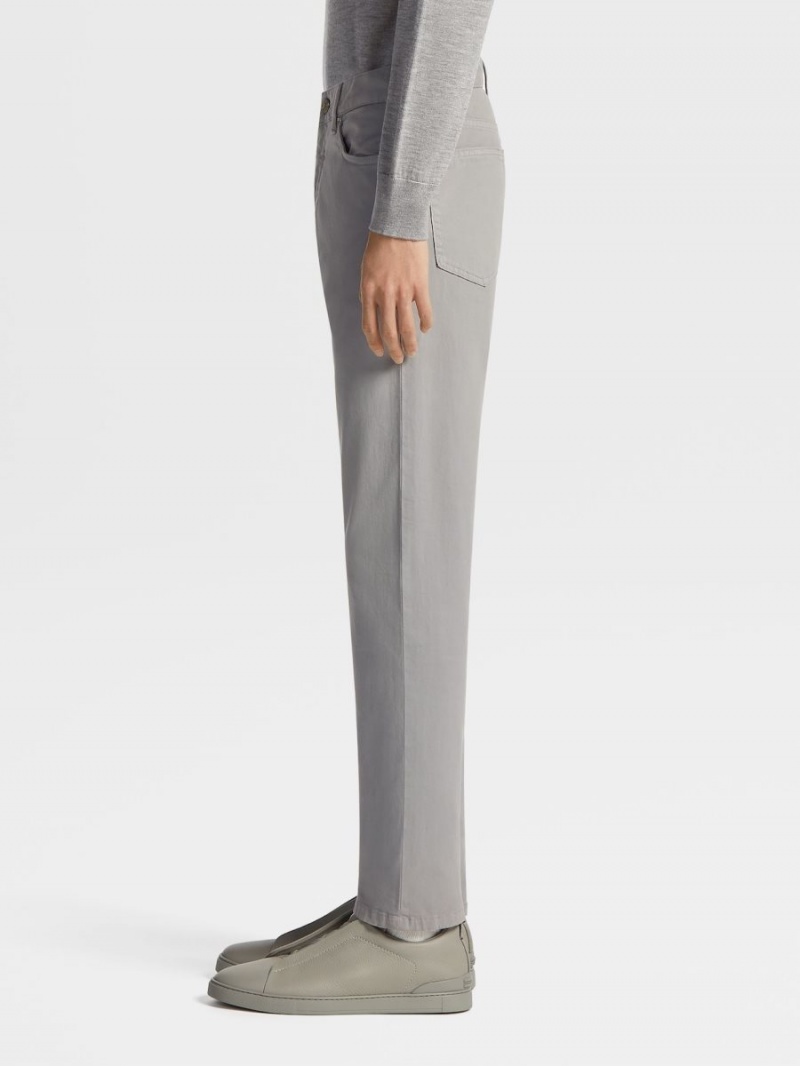 Grey Zegna Stretch Cotton Roccia Pants | LPFDRJV-45