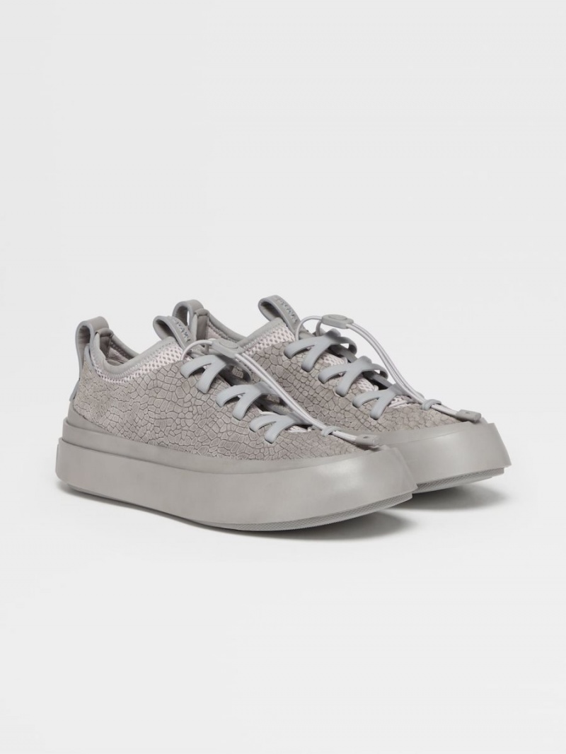 Grey Zegna Suede Triple Stitch Mrbailey? Sneakers | BKSTOVH-65