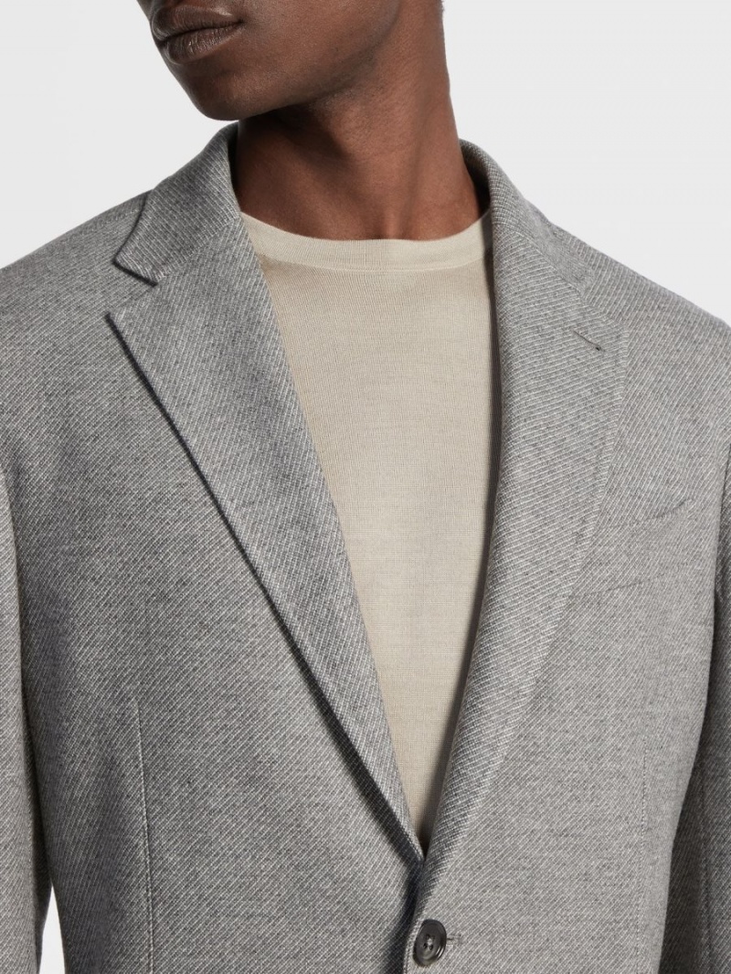 Grey Zegna Trofeo Cashmere Shirt Jacket | KGTRBAL-28