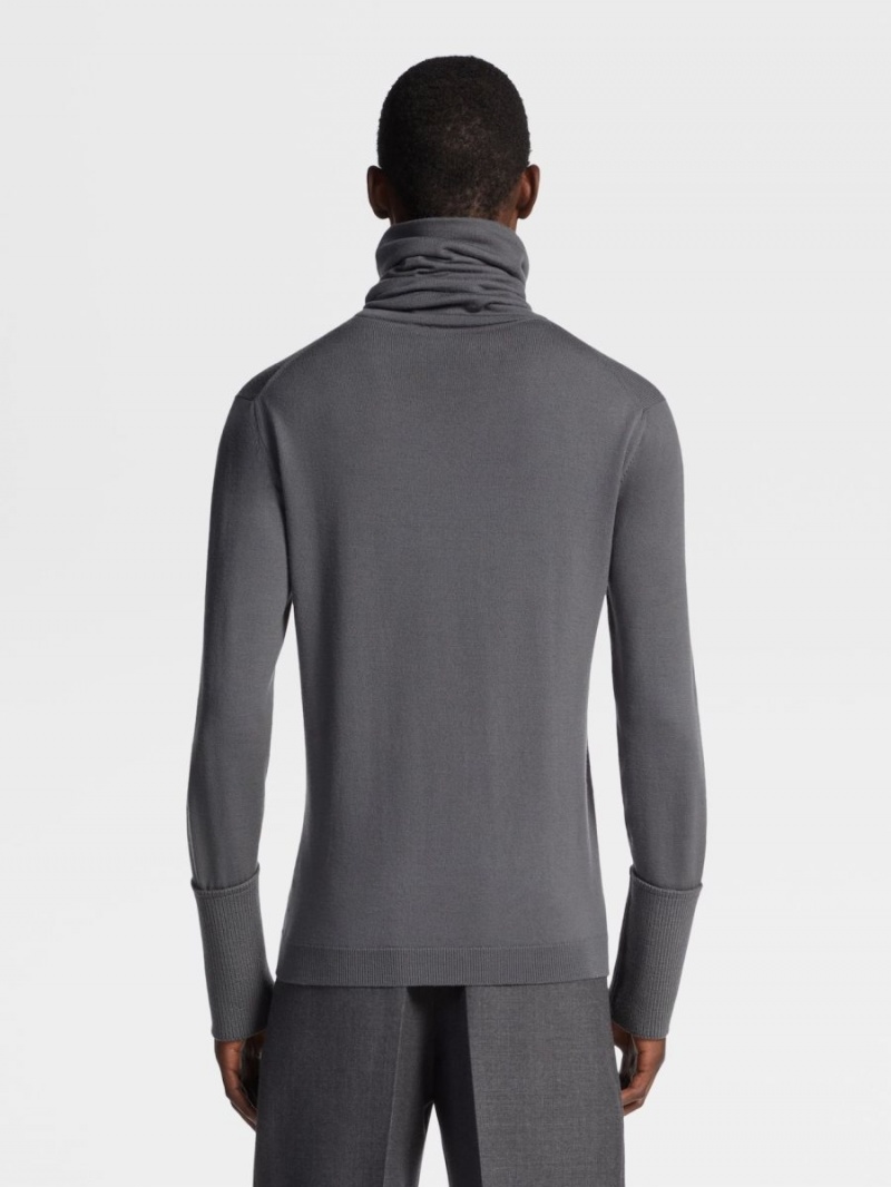 Grey Zegna Wool Turtleneck | YAJVOTC-72