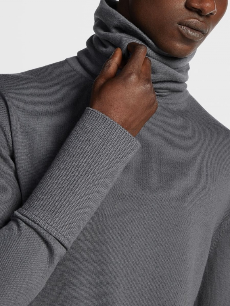 Grey Zegna Wool Turtleneck | YAJVOTC-72