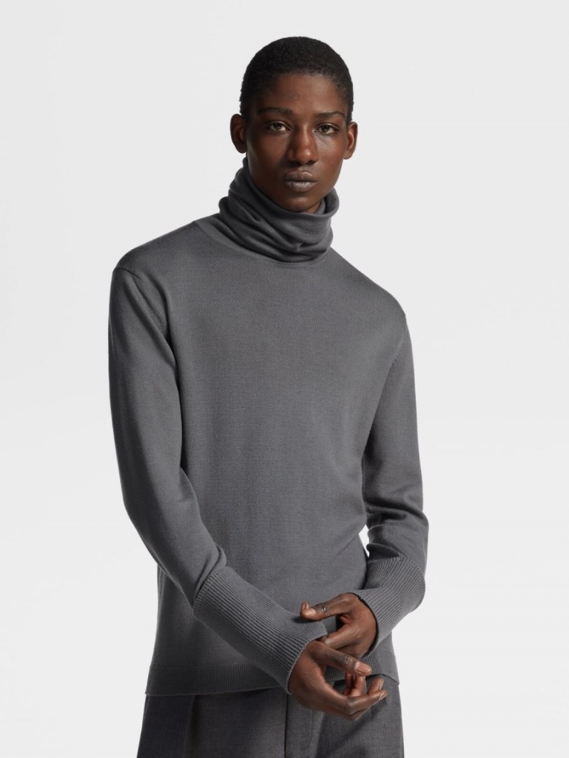 Grey Zegna Wool Turtleneck | YAJVOTC-72