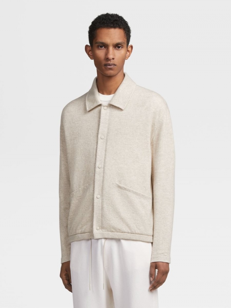 Light Beige Zegna Oasi Cashmere Blouson | WJFHVTR-80