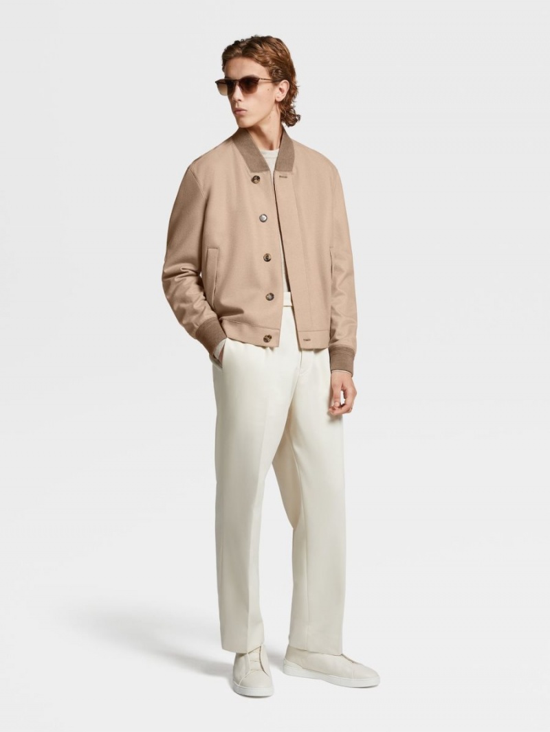 Light Beige Zegna Oasi Cashmere Crewneck | ERKVWJG-67