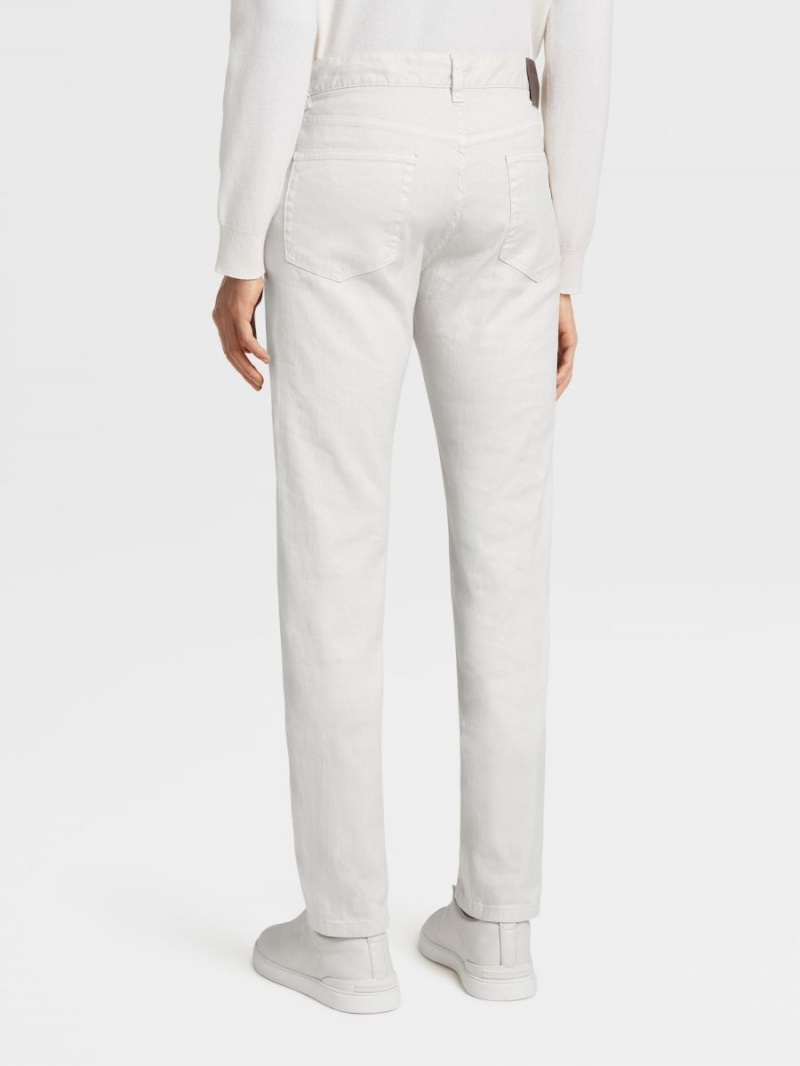 Light Beige Zegna Stretch Linen Blend Roccia Pants | FBIHTLR-31