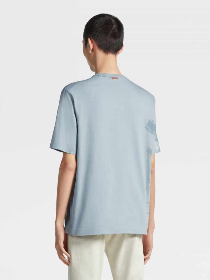 Light Blue Zegna Cotton T-shirt | OLRGKAB-09