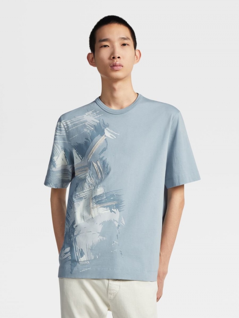 Light Blue Zegna Cotton T-shirt | OLRGKAB-09