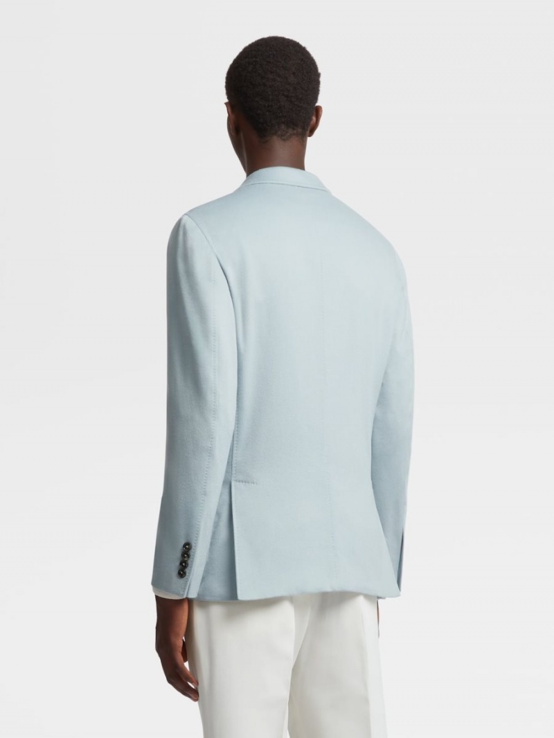 Light Blue Zegna Oasi Cashmere Shirt Jacket | CHSTOAQ-57