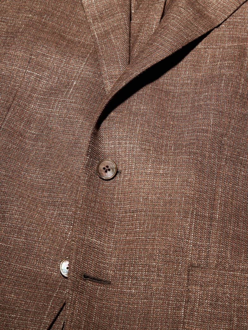 Light Brown / Orange Zegna Microstructure Wool Silk Linen Fairway Jacket | IJZFQAN-36