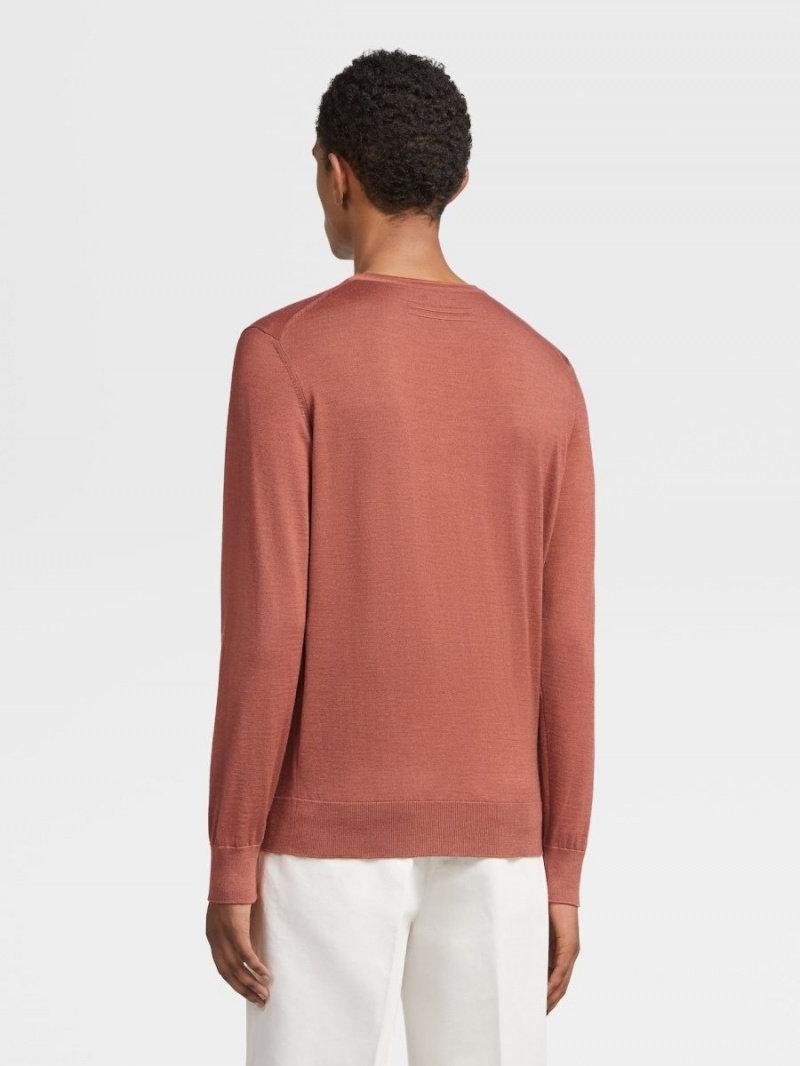 Light Burgundy Zegna Cashseta Crewneck | PSFTBZJ-15