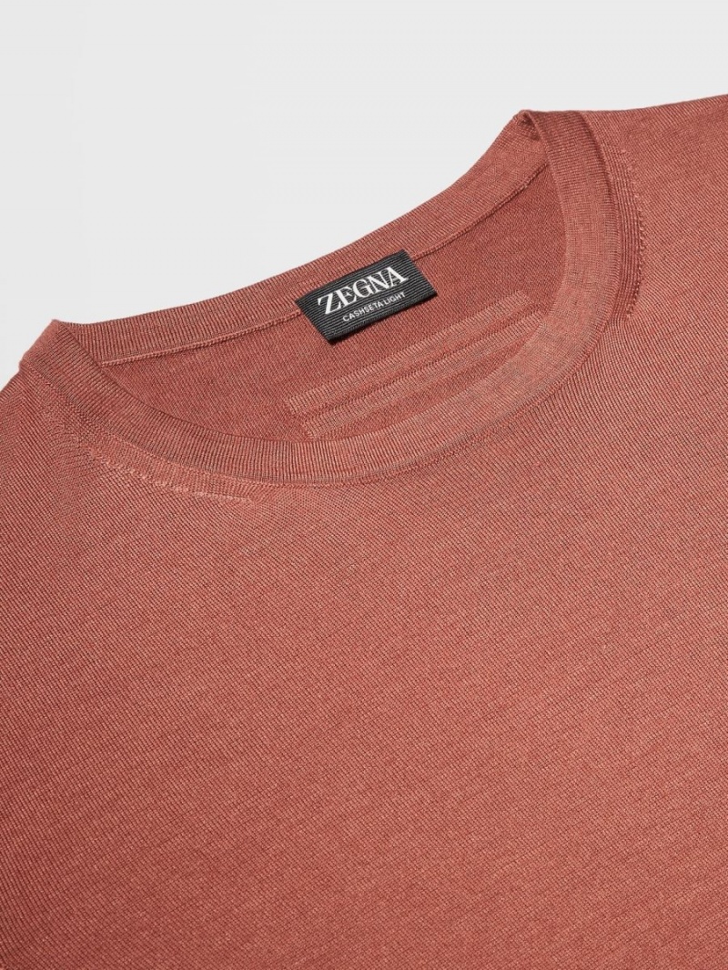 Light Burgundy Zegna Cashseta Crewneck | PSFTBZJ-15