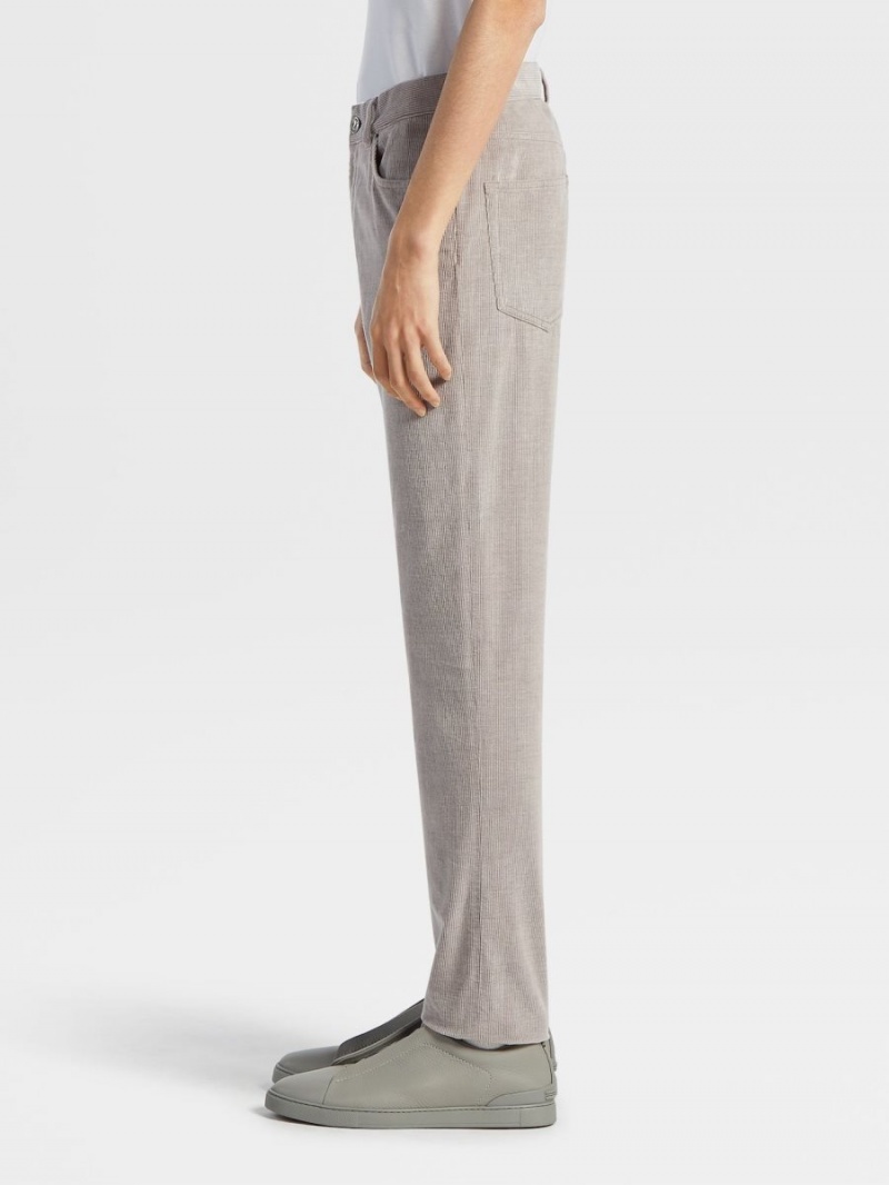 Light Grey Brown Zegna Cashco Roccia Pants | QNGUJXM-50