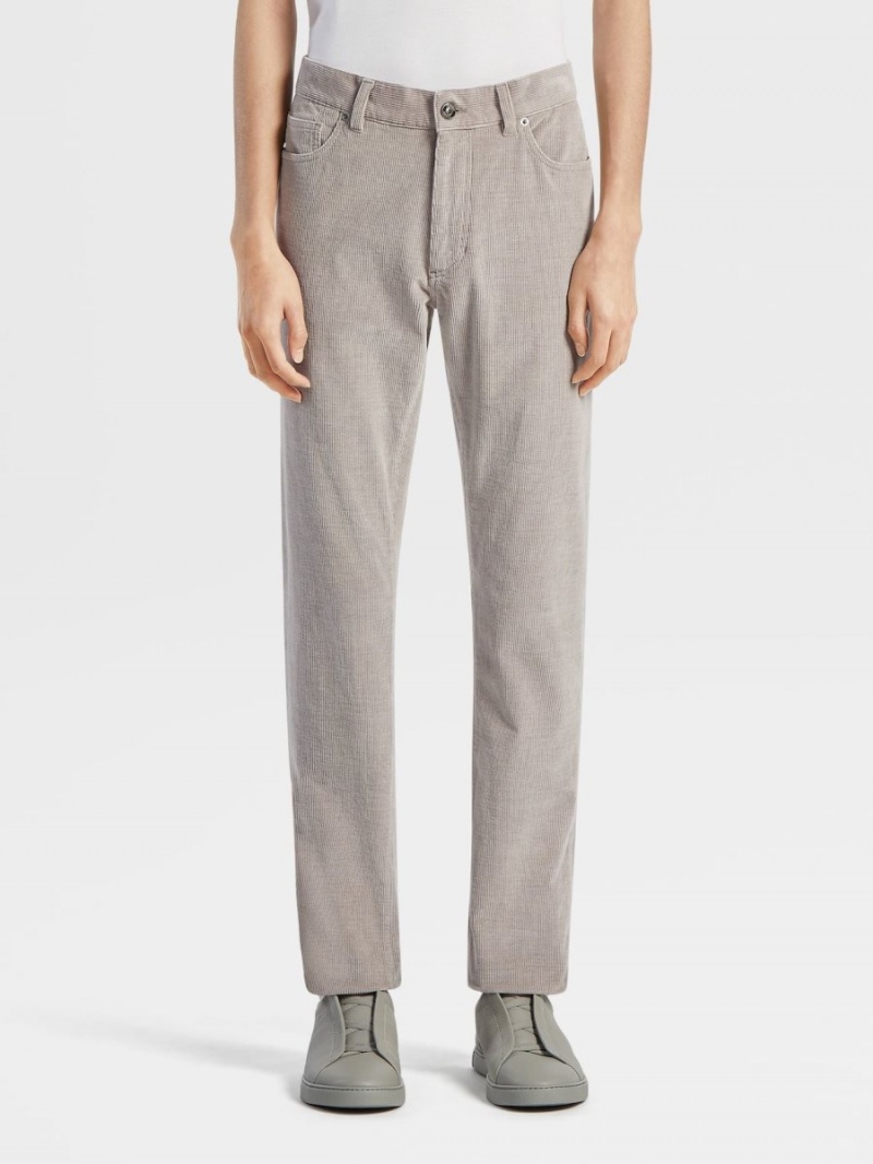 Light Grey Brown Zegna Cashco Roccia Pants | QNGUJXM-50