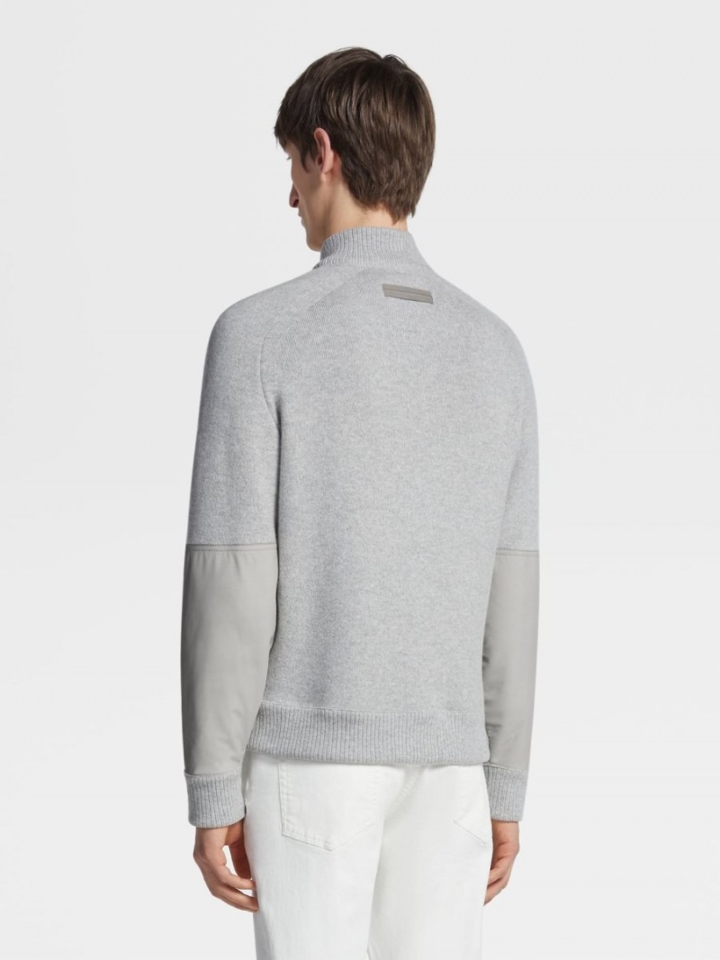 Light Grey Zegna Cashmere And Nubuck Blouson | LCURKOP-68