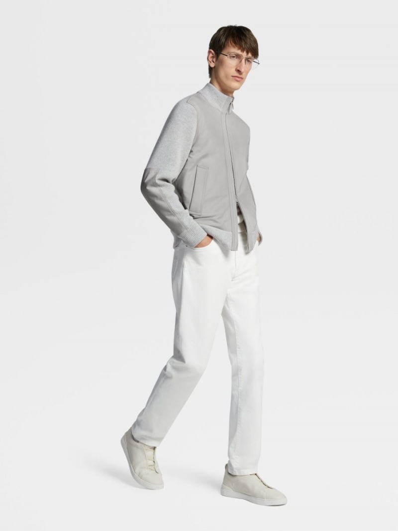 Light Grey Zegna Cashmere And Nubuck Blouson | LCURKOP-68