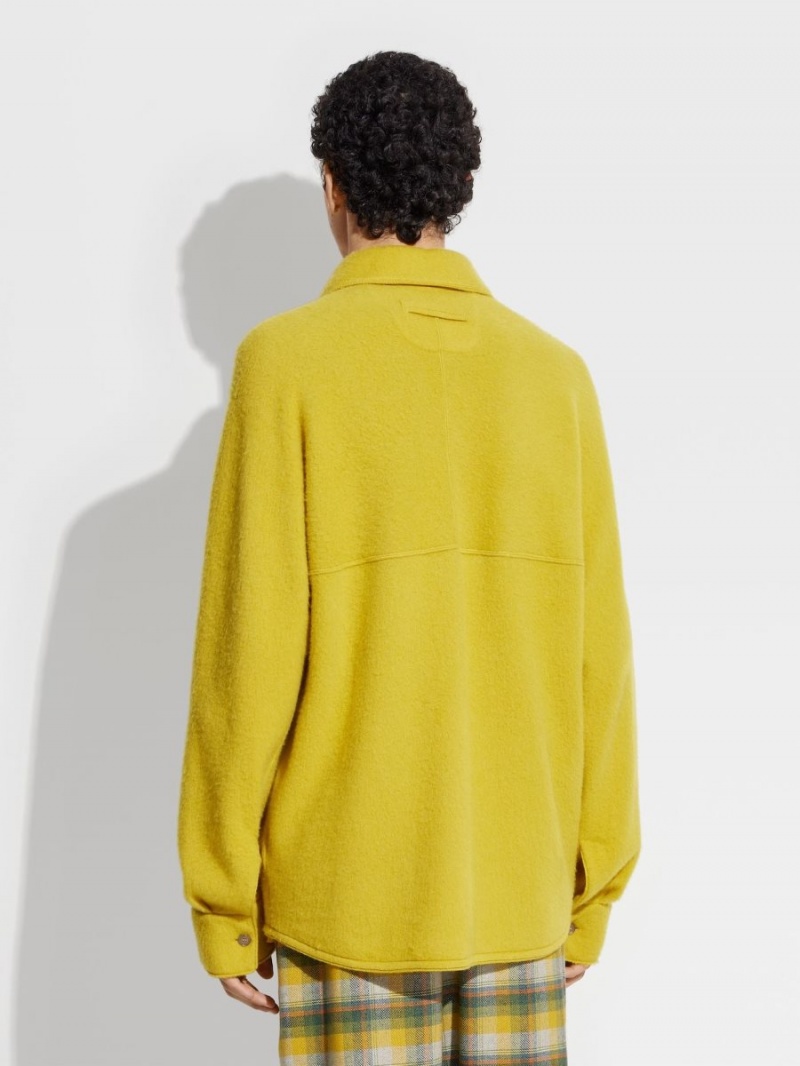 Light Yellow Zegna The Elder Statesman Oasi Cashmere Shirt | WBEKZUV-69