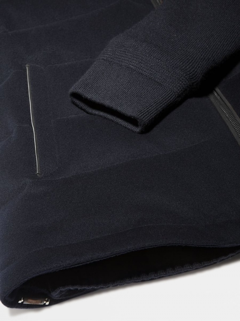 Navy Blue Zegna 12milmil12 Down Filled Hybrid Wool Blouson | TLBYVSC-82