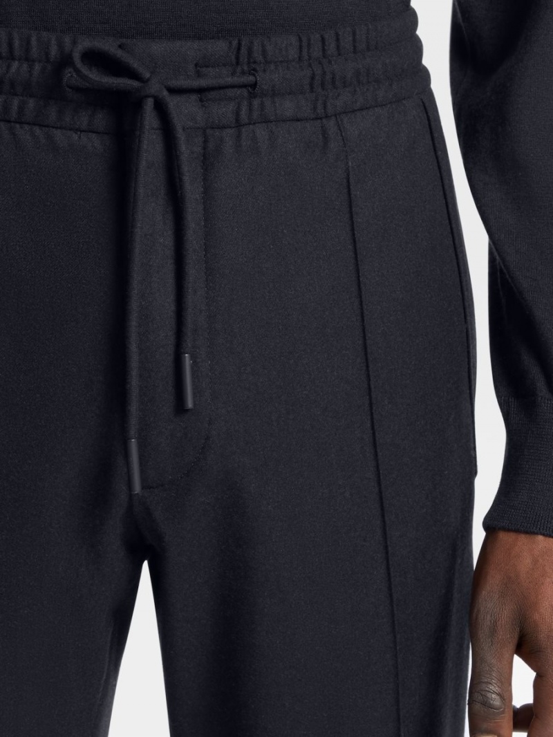 Navy Blue Zegna 14milmil14 Wool Blend Joggers | JSOWDQY-13