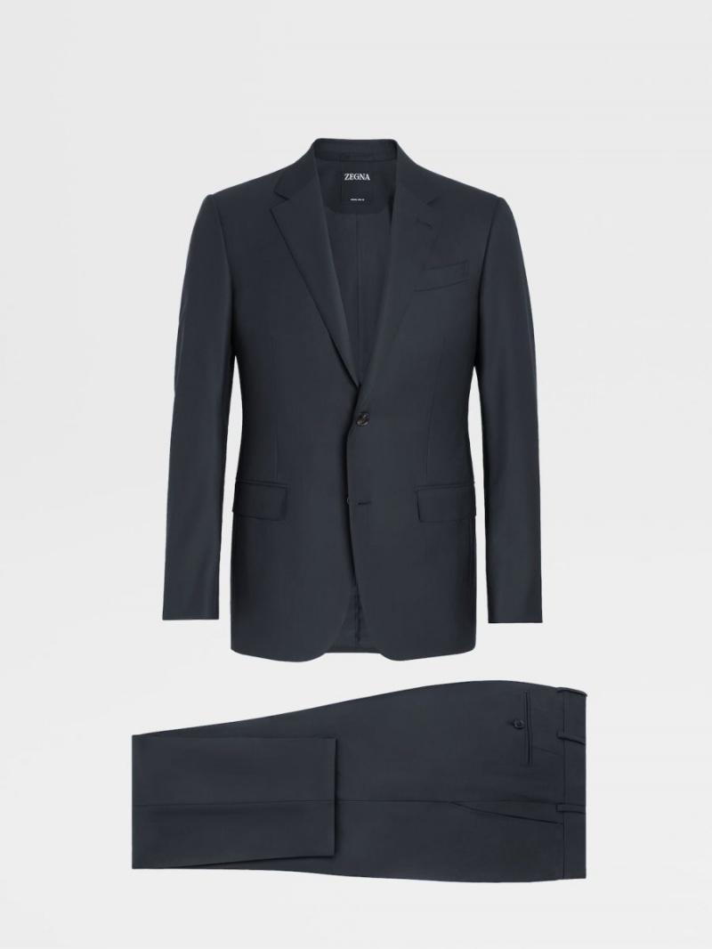 Navy Blue Zegna 15milmil15 Wool Suit | VKRDGAH-94