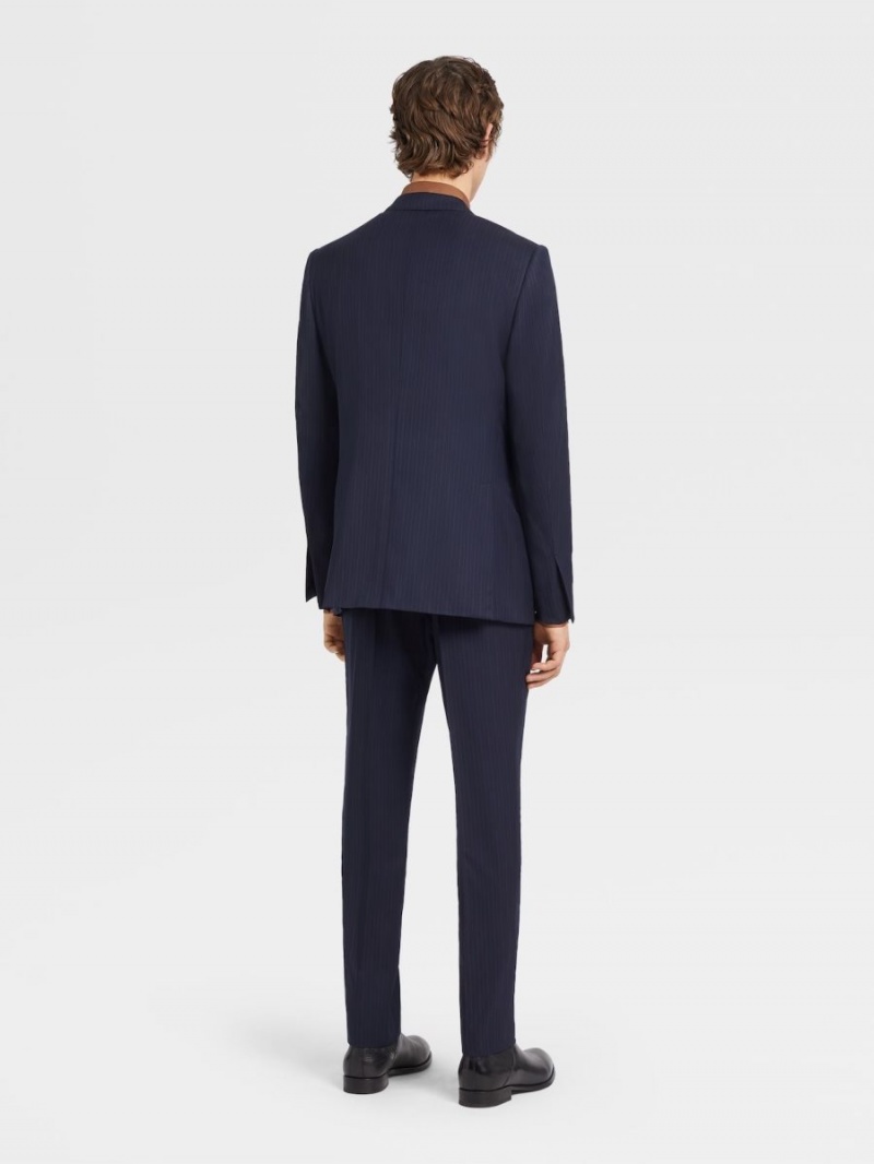 Navy Blue Zegna Centoquarantamila Wool Suit | DZRWBQT-69