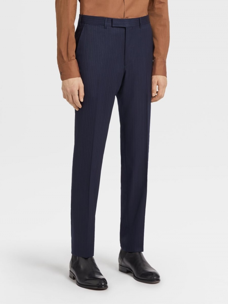 Navy Blue Zegna Centoquarantamila Wool Suit | DZRWBQT-69