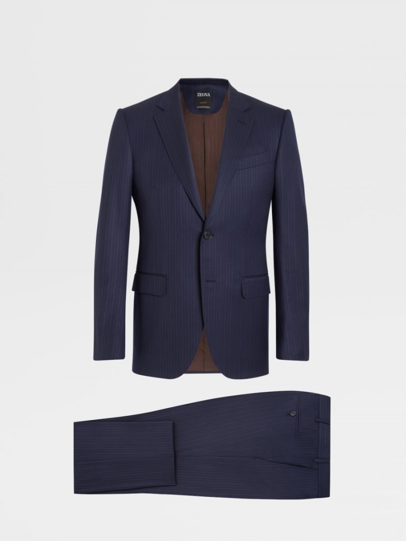 Navy Blue Zegna Centoquarantamila Wool Suit | DZRWBQT-69