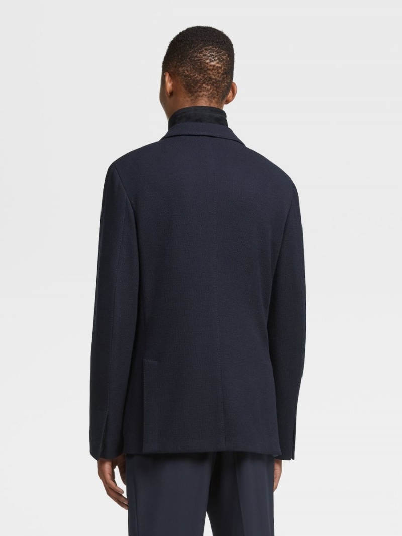 Navy Blue Zegna High Performance Jersey Jacket | EAQWSFY-46