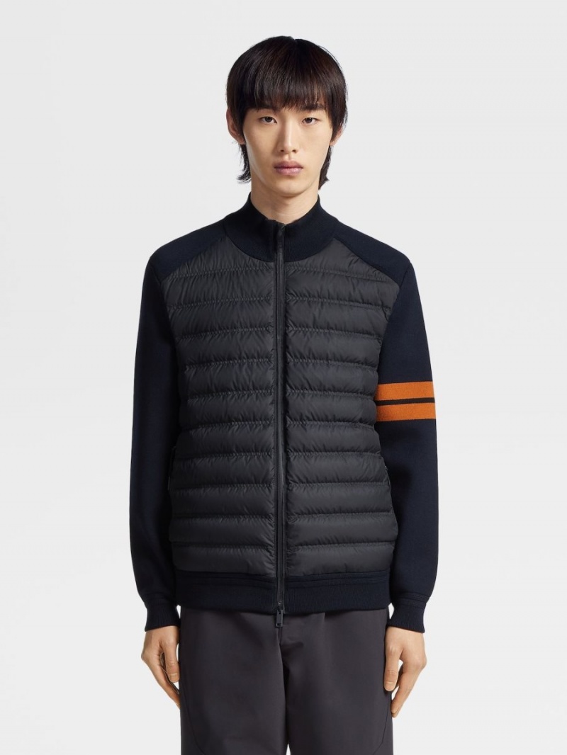 Navy Blue Zegna High Performance Wool Cardigan | MYJOPEL-91