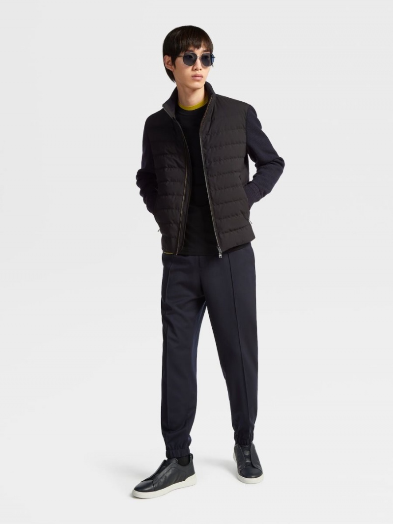 Navy Blue Zegna High Performance Wool Joggers | BQNZFDA-89