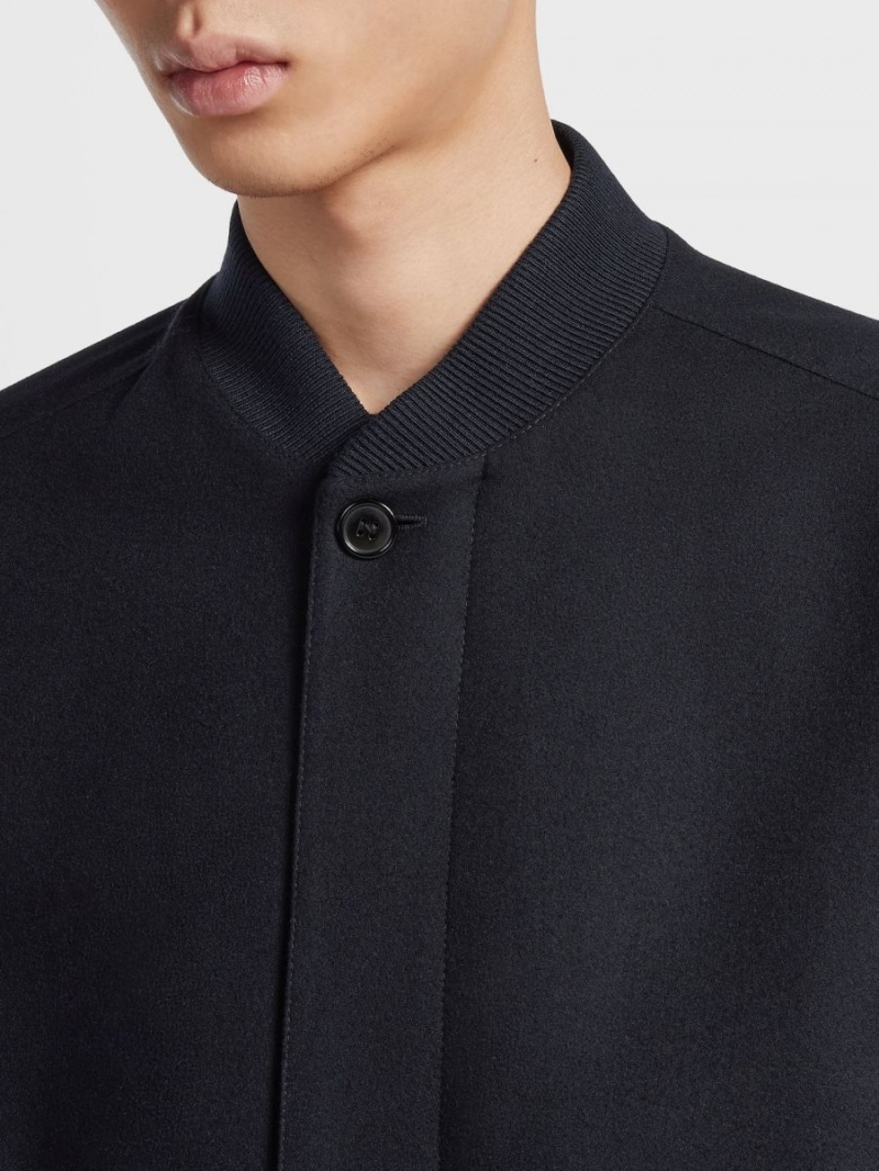 Navy Blue Zegna Oasi Cashmere Elements Bomber | PIQYGJT-64