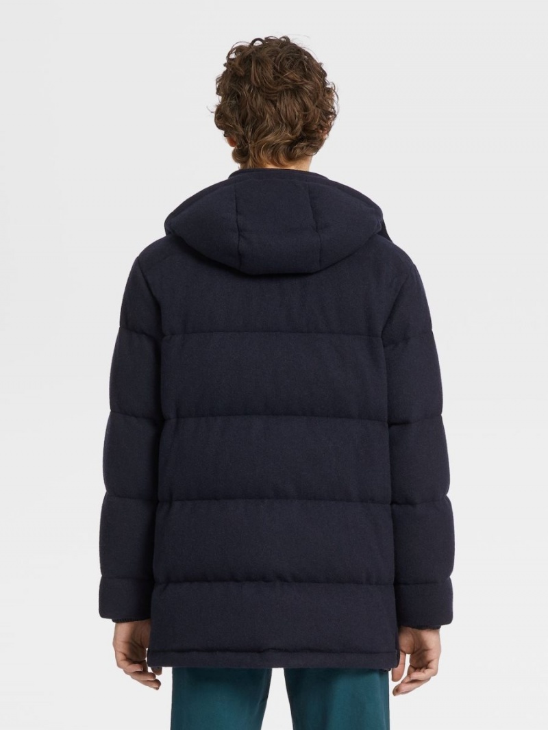 Navy Blue Zegna Oasi Cashmere Ghiaccio Parka | ODMTFQX-61