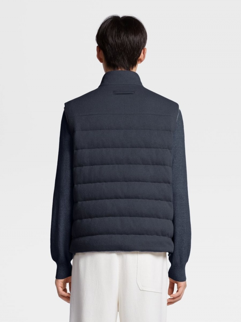 Navy Blue Zegna Oasi Cashmere Vest | LWEARPY-97