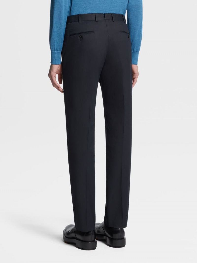 Navy Blue Zegna Premium Cotton Pants | RTCLKOV-85