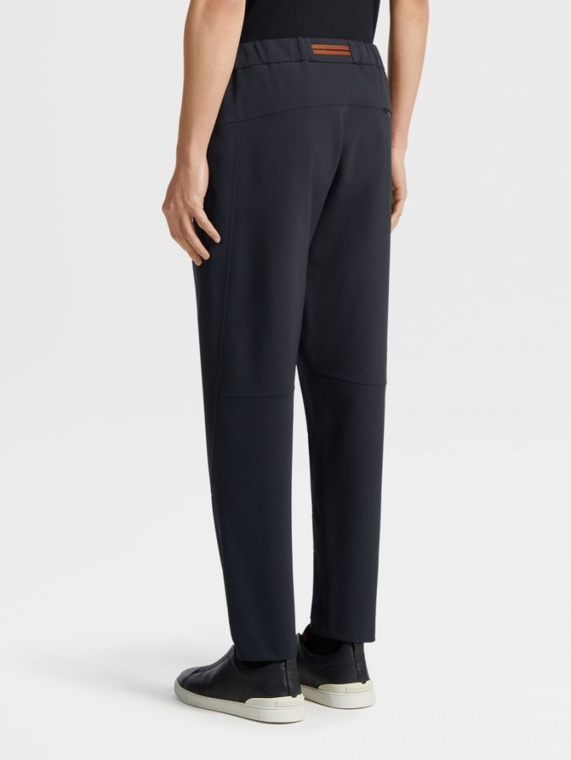 Navy Blue Zegna Stretch Nylon Pants | ZQNVTRU-39