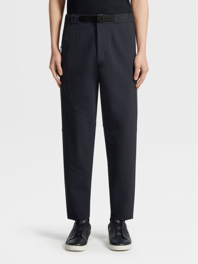 Navy Blue Zegna Stretch Nylon Pants | ZQNVTRU-39