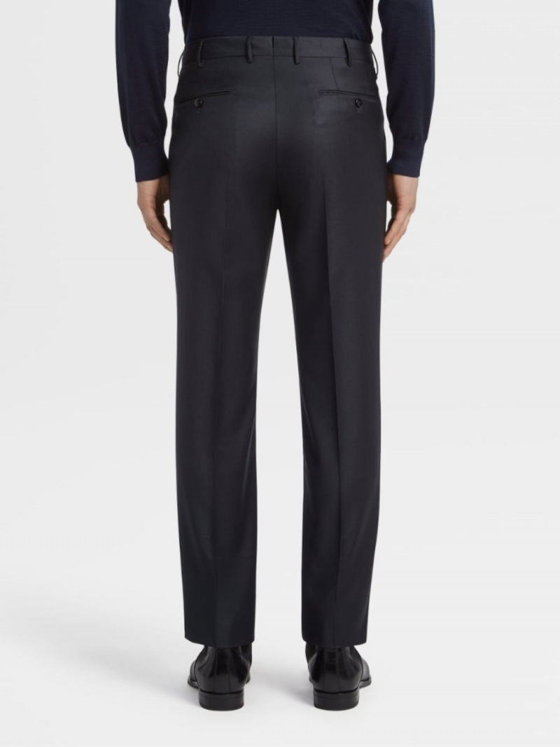 Navy Blue Zegna Trofeo Wool Trousers | DWJBTRZ-02