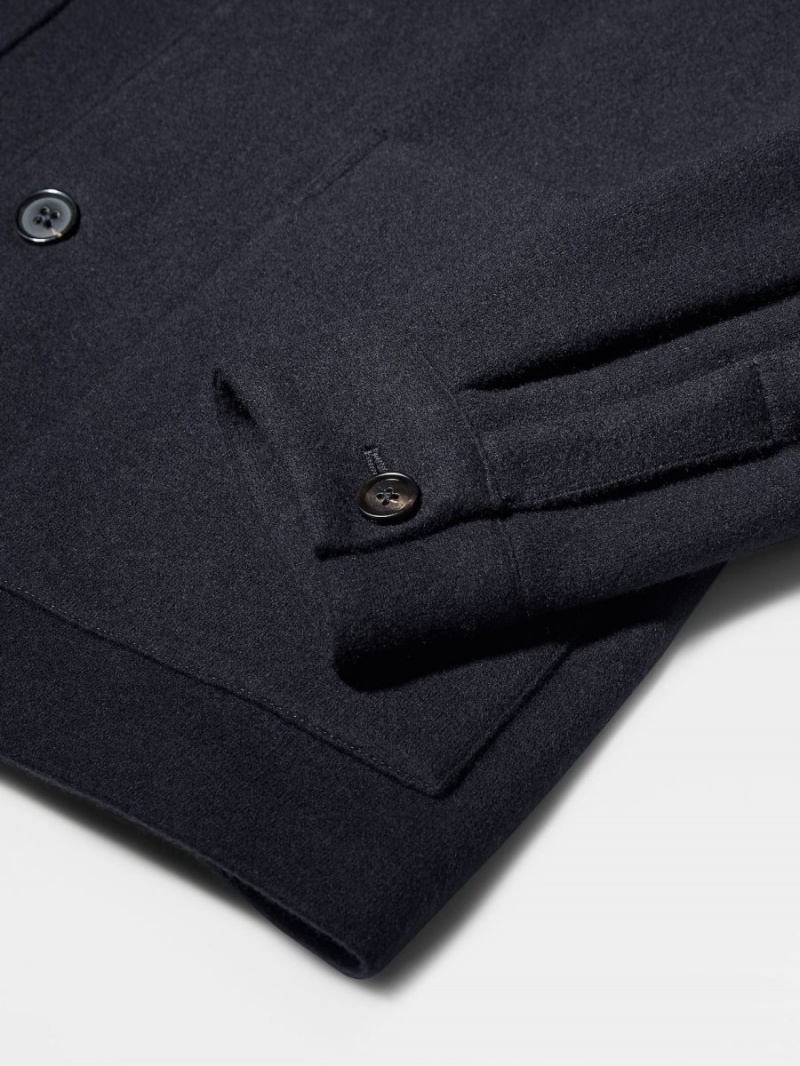 Navy Blue Zegna Wool And Cashmere Alpe Chore Jacket | NFKMTLC-74