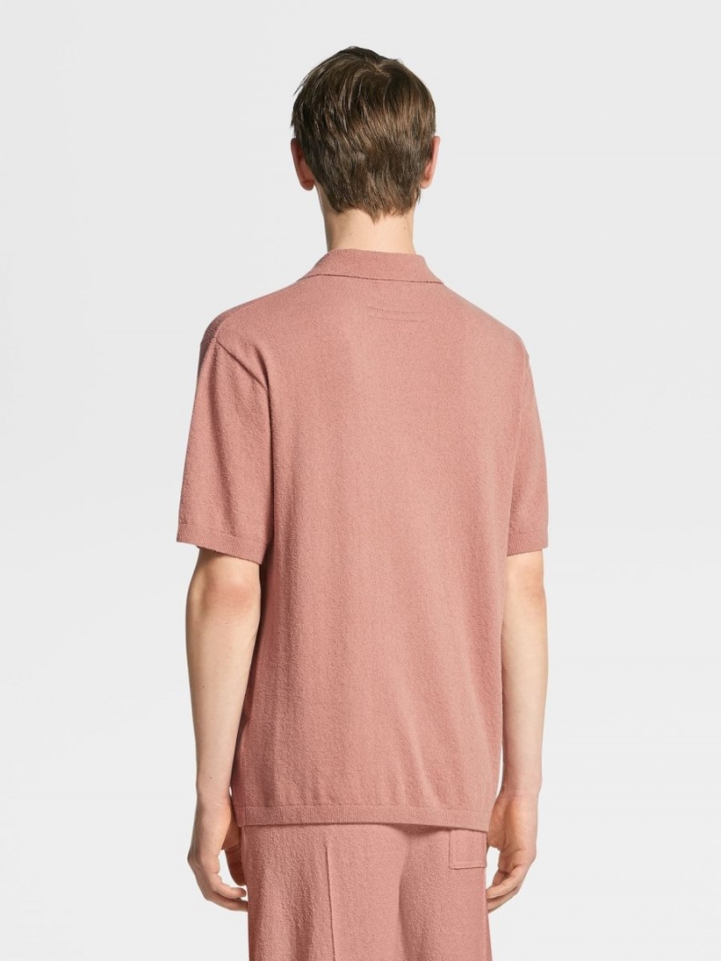 Pink Zegna Cotton Blend Polo Shirt | DAYRUNH-27