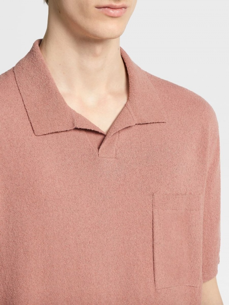 Pink Zegna Cotton Blend Polo Shirt | DAYRUNH-27