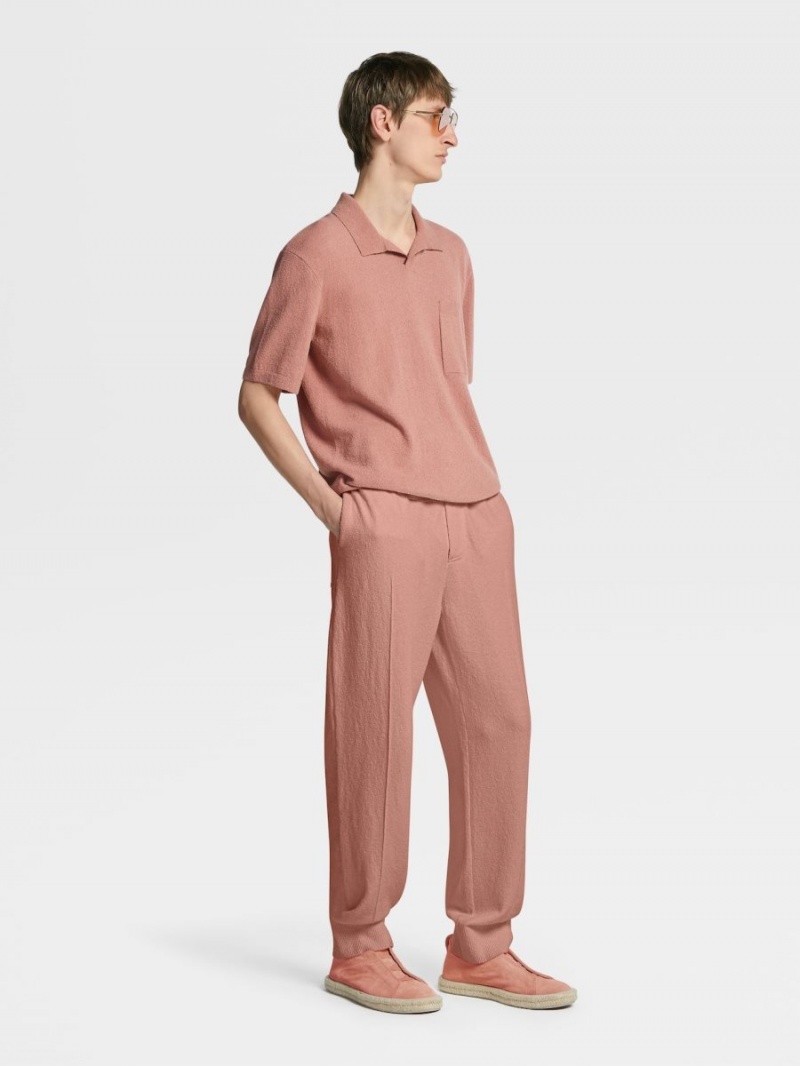 Pink Zegna Cotton Blend Polo Shirt | DAYRUNH-27