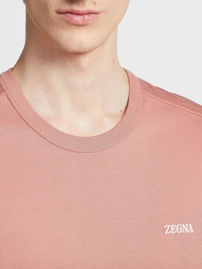 Pink Zegna Cotton T-shirt | NWRHFDU-84