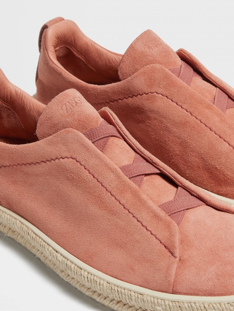 Pink Zegna Deerskin Triple Stitch Espadrilles | XGWLDSC-16