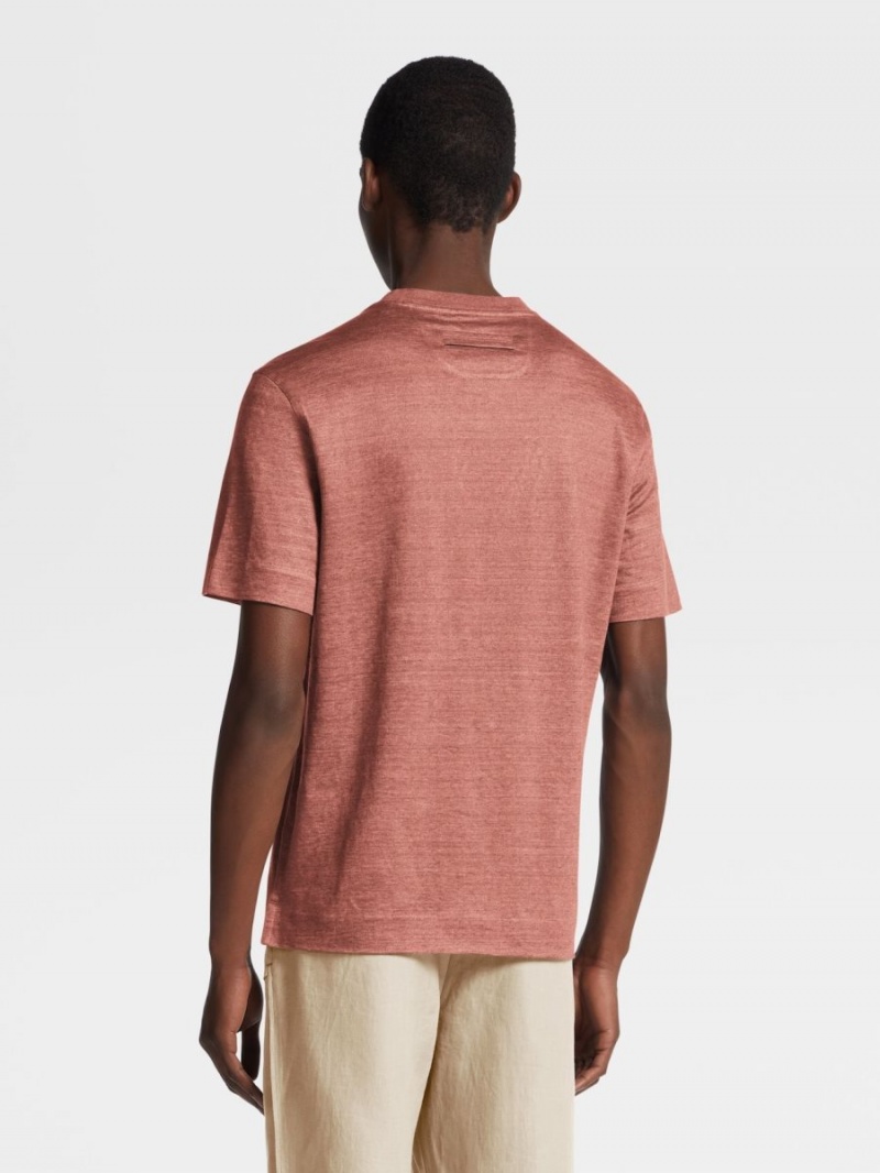 Pink Zegna Linen T-shirt | SXJUCRM-50