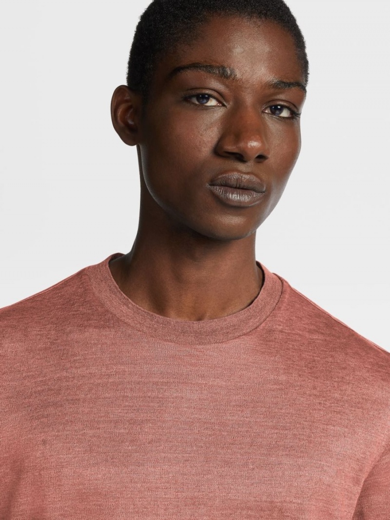 Pink Zegna Linen T-shirt | SXJUCRM-50