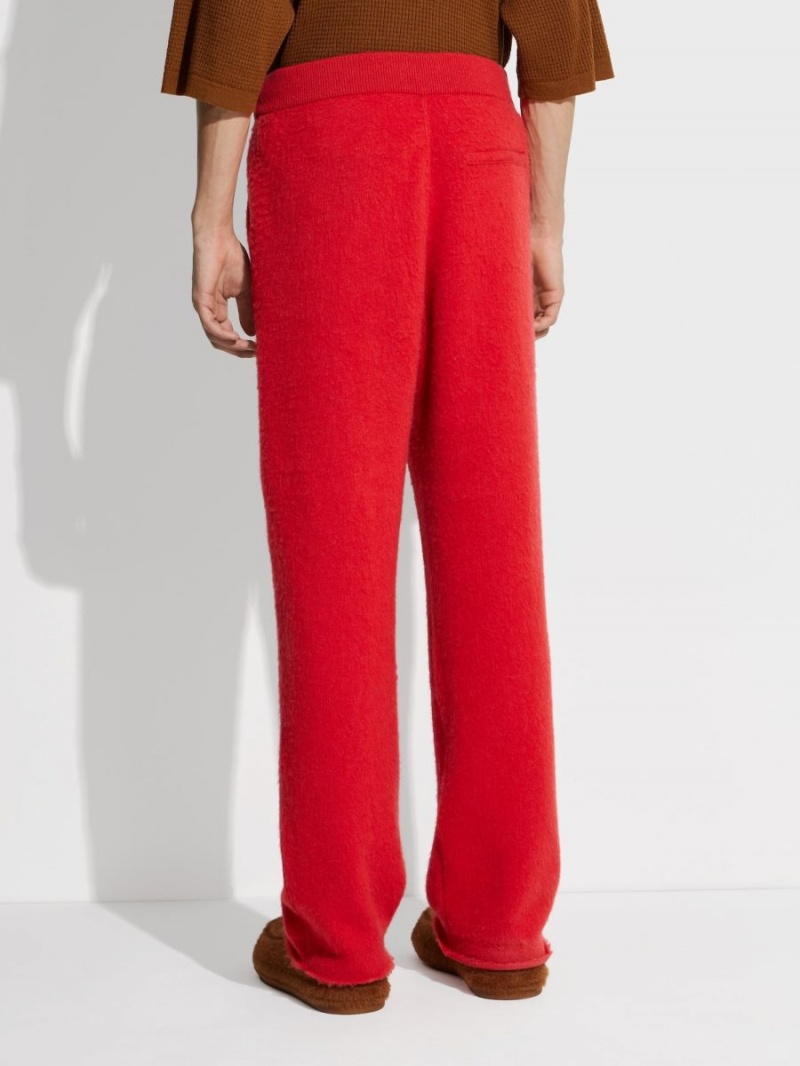 Red Zegna The Elder Statesman Brushed Oasi Cashmere Pants | DKZFURG-96