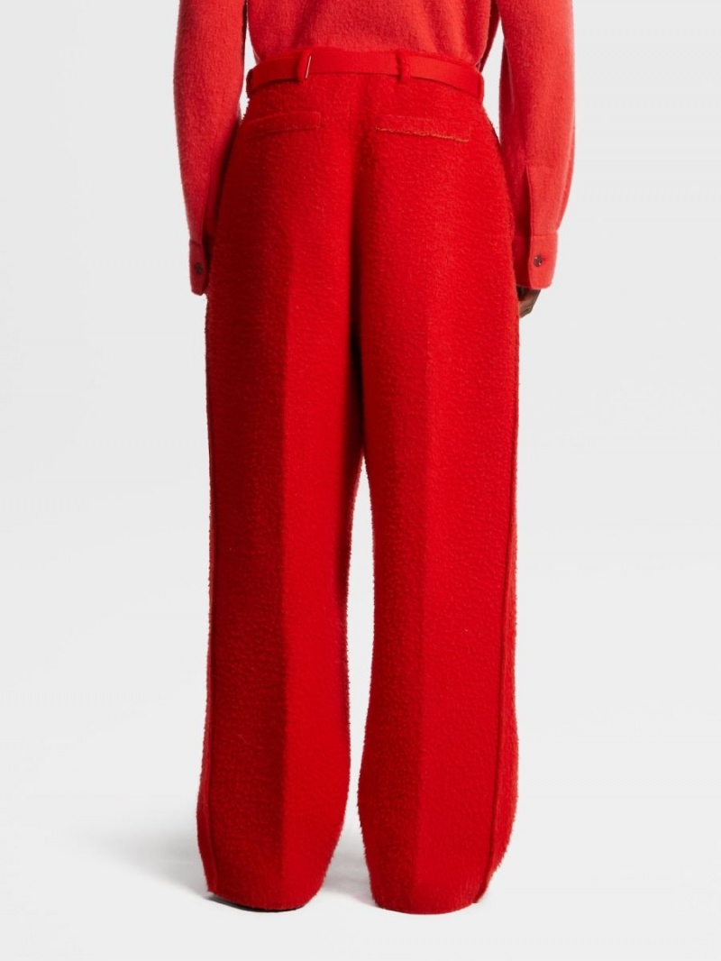 Red Zegna Wool Blend Pants | LKANDBQ-21