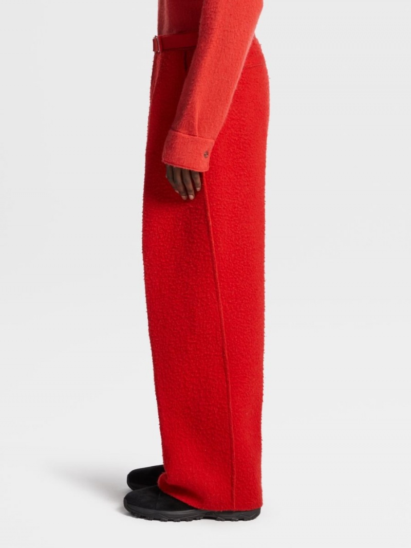 Red Zegna Wool Blend Pants | LKANDBQ-21